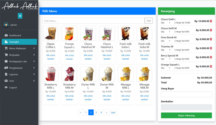 Aplikasi Penjualan Kasir Modern – Berbasis Website